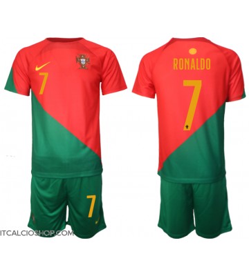 Portogallo Cristiano Ronaldo #7 Prima Maglia Bambino Mondiali 2022 Manica Corta (+ Pantaloni corti)